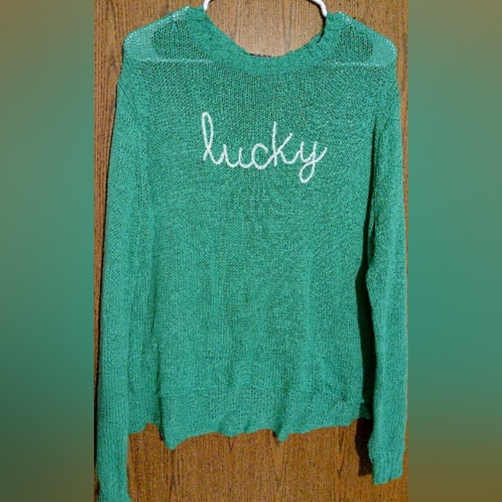 Wooden Ships Green Lucky Cover Sweater